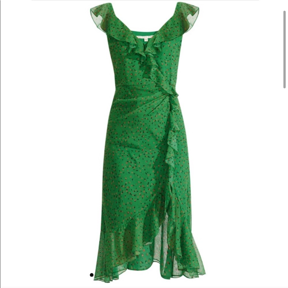 Veronica Beard Ruffle Trim Petal Silk Dress NWT - Picture 5 of 12